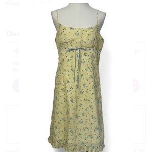 Vintage 90s California Concept Yellow Babydoll Cottagecore Coquette Fairy Dress